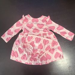 Heart Girls Dress With Diaper Cover Up Size 18 Months
