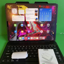 512GB Apple IPad Pro 12.9” 3rd Generation (Face ID/Liquid Retina /2018 model) with Bluetooth keyboard case & Accessories
