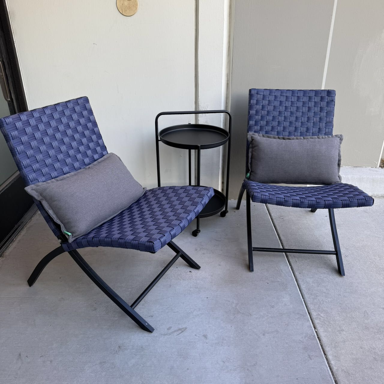 NEW Patio Furniture Outdoor Chairs With Table Cart Combo Foldable Camping Chairs With Table