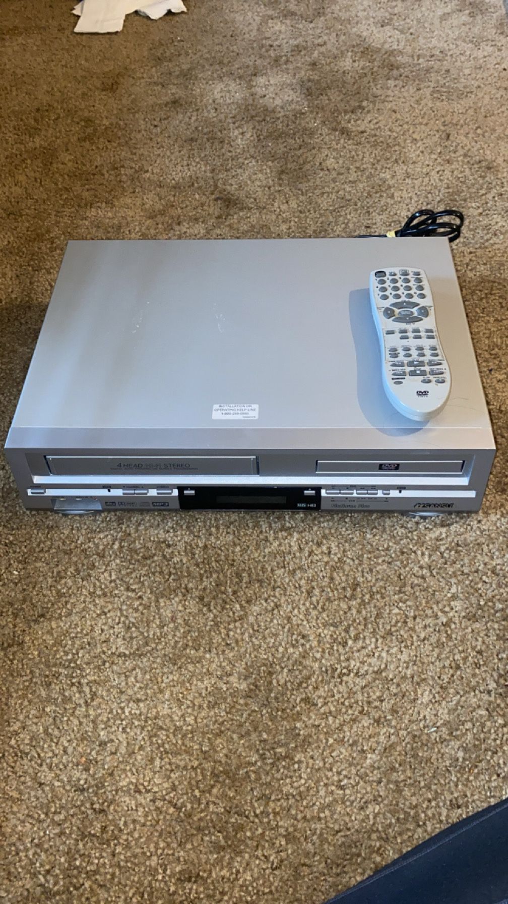 Sansui VHS DVD Player Combo With Remote