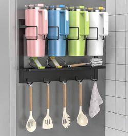 Stanley Cup Accessories,Tumbler Organizer For Stanley 30/40 oz Tumbler with Handle, Magnetic Cup Holder heavy duty for Refrigerator, Fridge Strong Tum