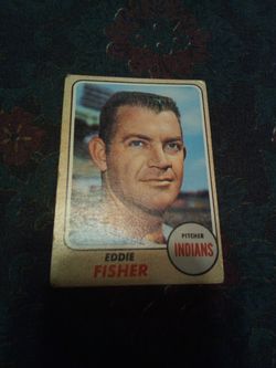 Vintage 1968 Topps baseball Eddie Fisher /pitcher Indians /card # 418