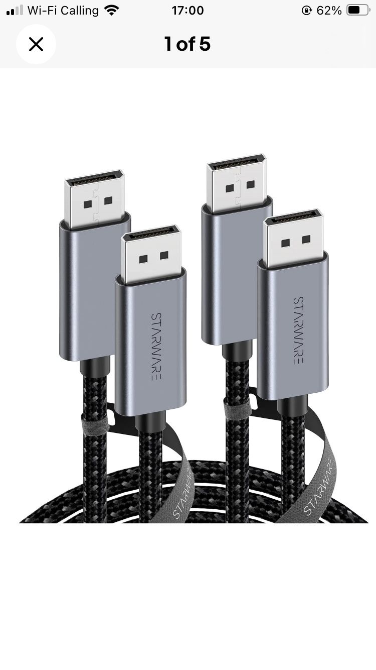š„2 Pack STARWARE DisplayPort to DisplayPort Cable 6 ft DisplayPort 1.2 Cable