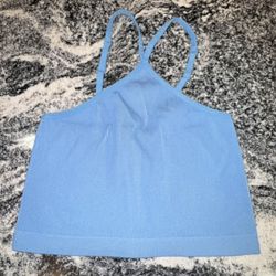 Colsie Ribbed Seamless Halter Brami/Cropped Tank Top - Size Large (L)