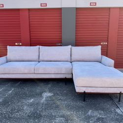 BRAND NEW Fabric Sofa Chaise Sectional, Light Gray