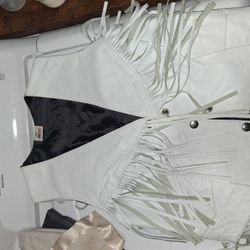 Leather No Sleeve Jacket 