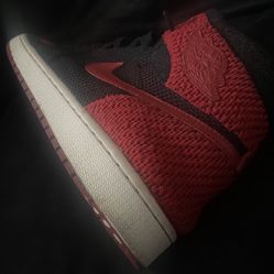 Jordan 1 Retro High Flyknit Bred(Black/Red/White)