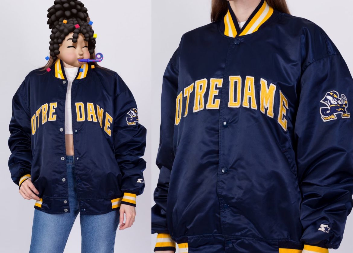 L Notre Dame Uni Satin Jacket