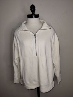 Pink By Victoria's Secret Women's Ivory Cream  Pullover 1/4 Zip Sweater Size S