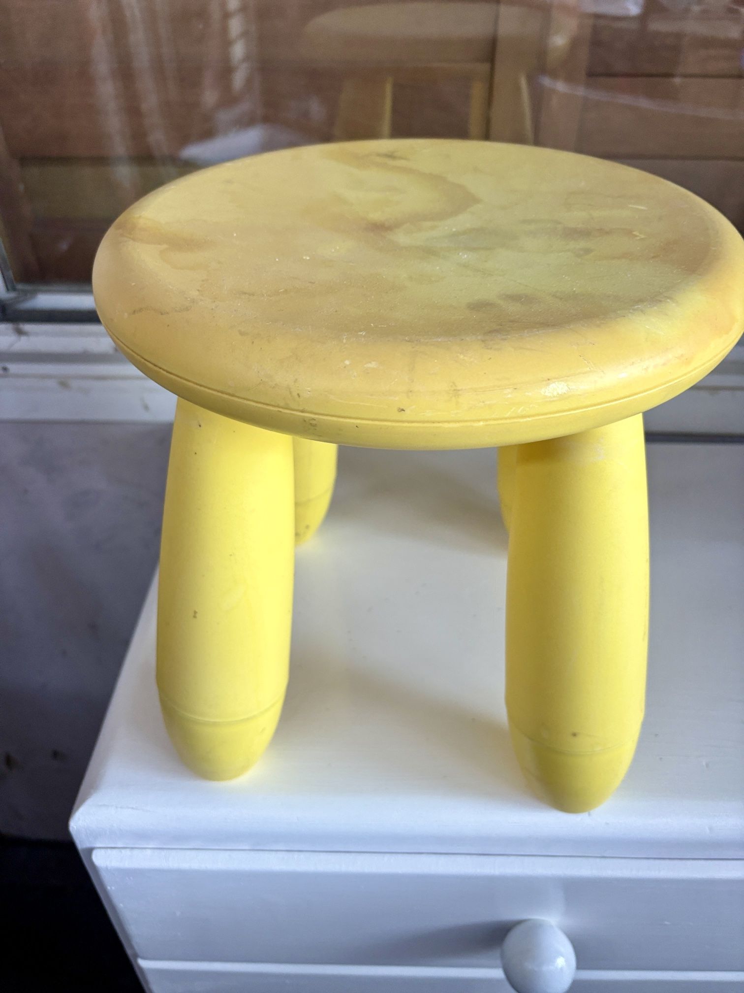 Kids plastic three legged stool