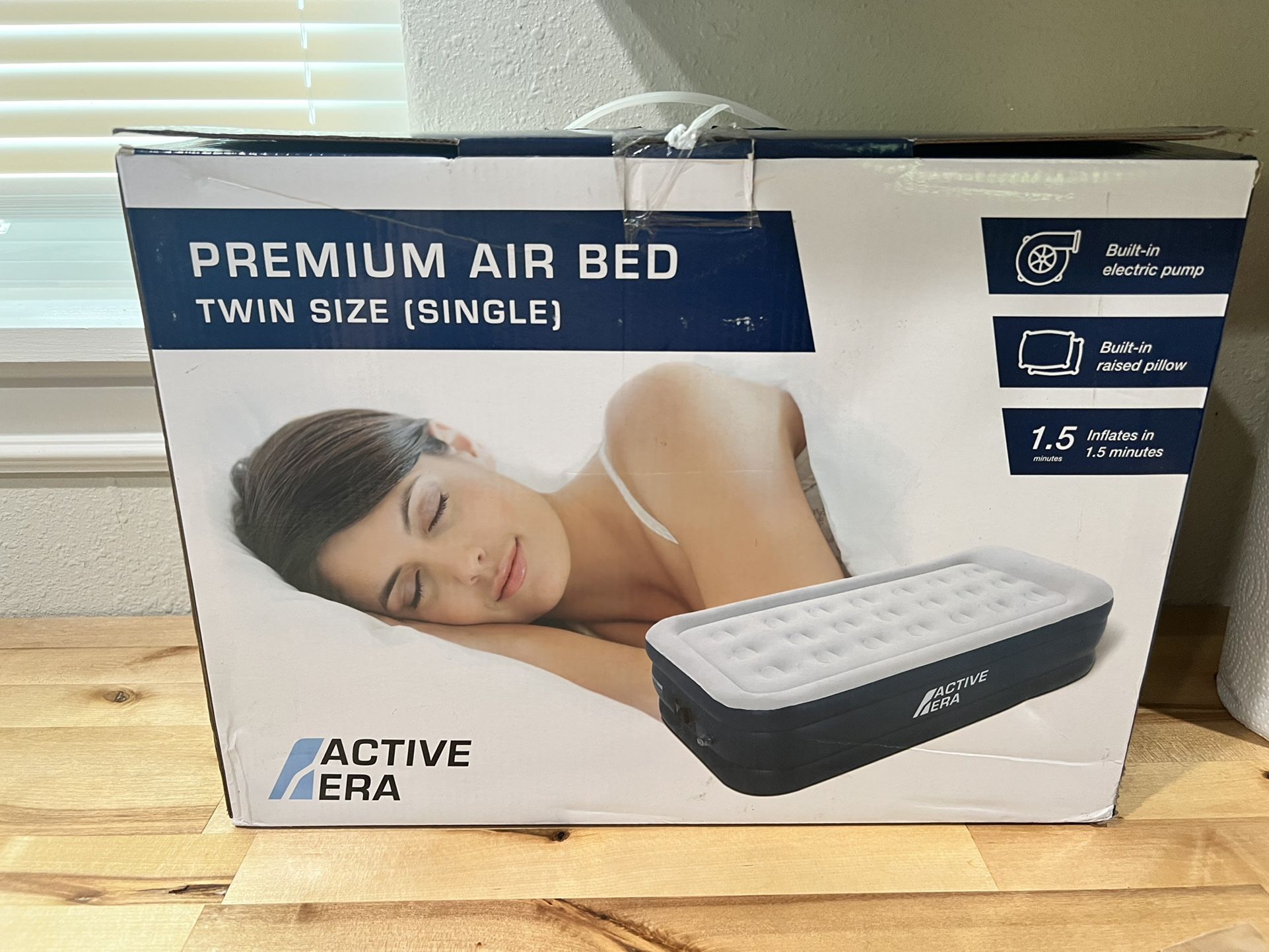 Active Era Air Mattress with Built in Pump Raised Pillow