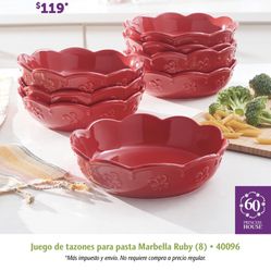 8 Platos Hondos Ruby Princeshouse