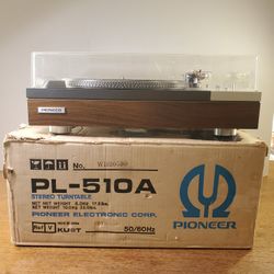Pioneer PL 510A Direct Drive Turntable With Original Box  Service In Recent Years 