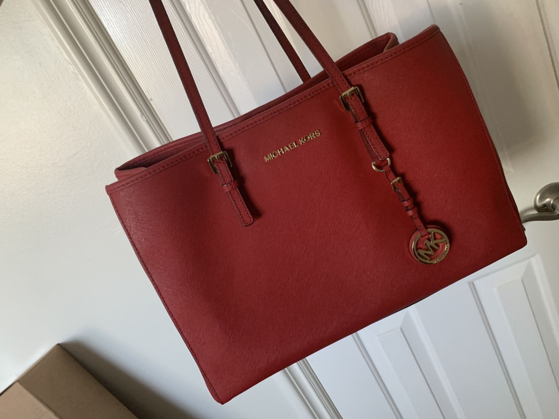 Michael Kors red purse tote bag perfect condition