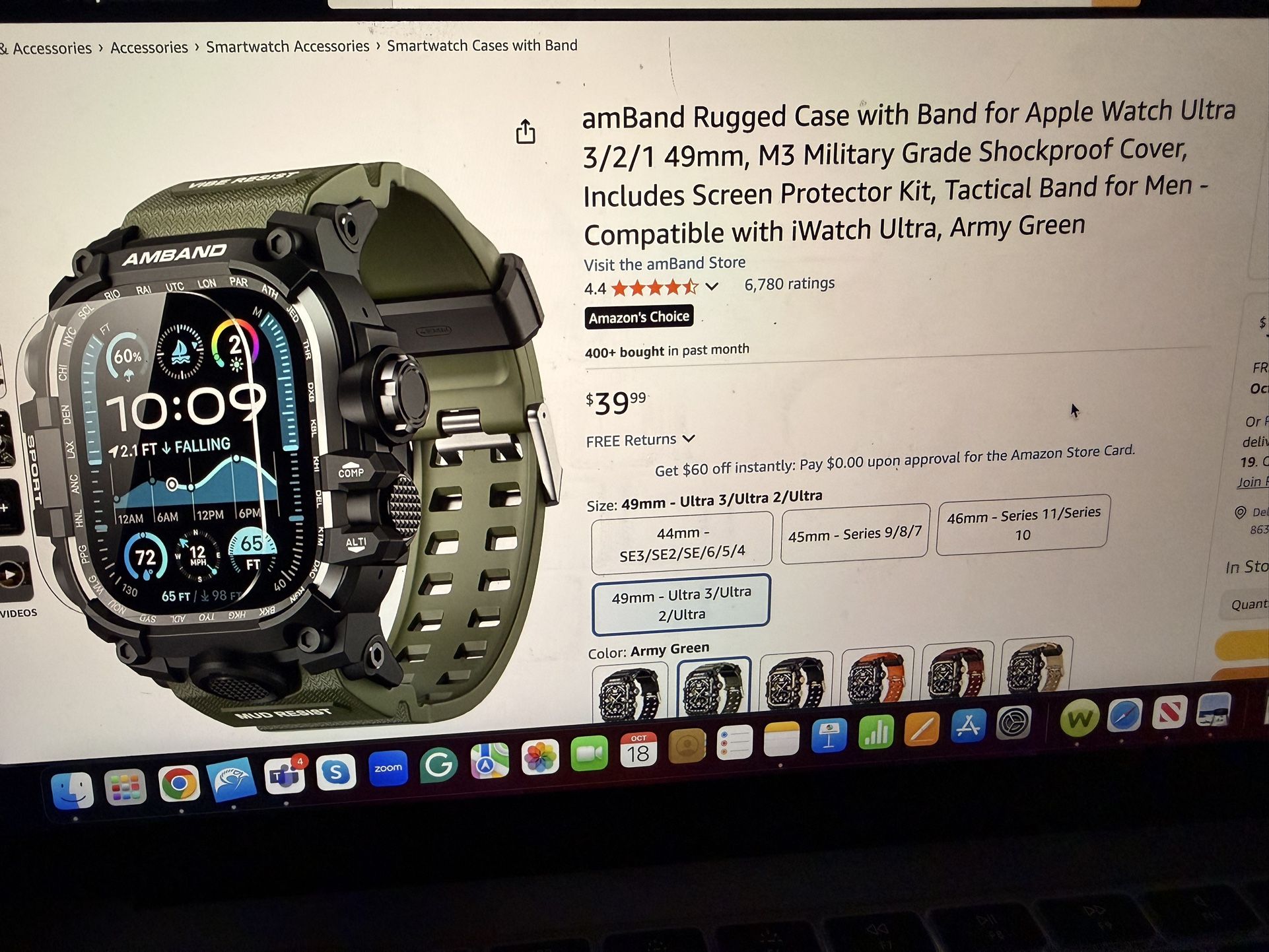 Apple Watch Ultra 3,2,1 AMBand tactical Case