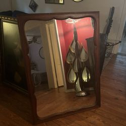 Antique Wooden Mirror 