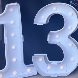 3Ft Marquee LED Light Up Numbers / Party Decor