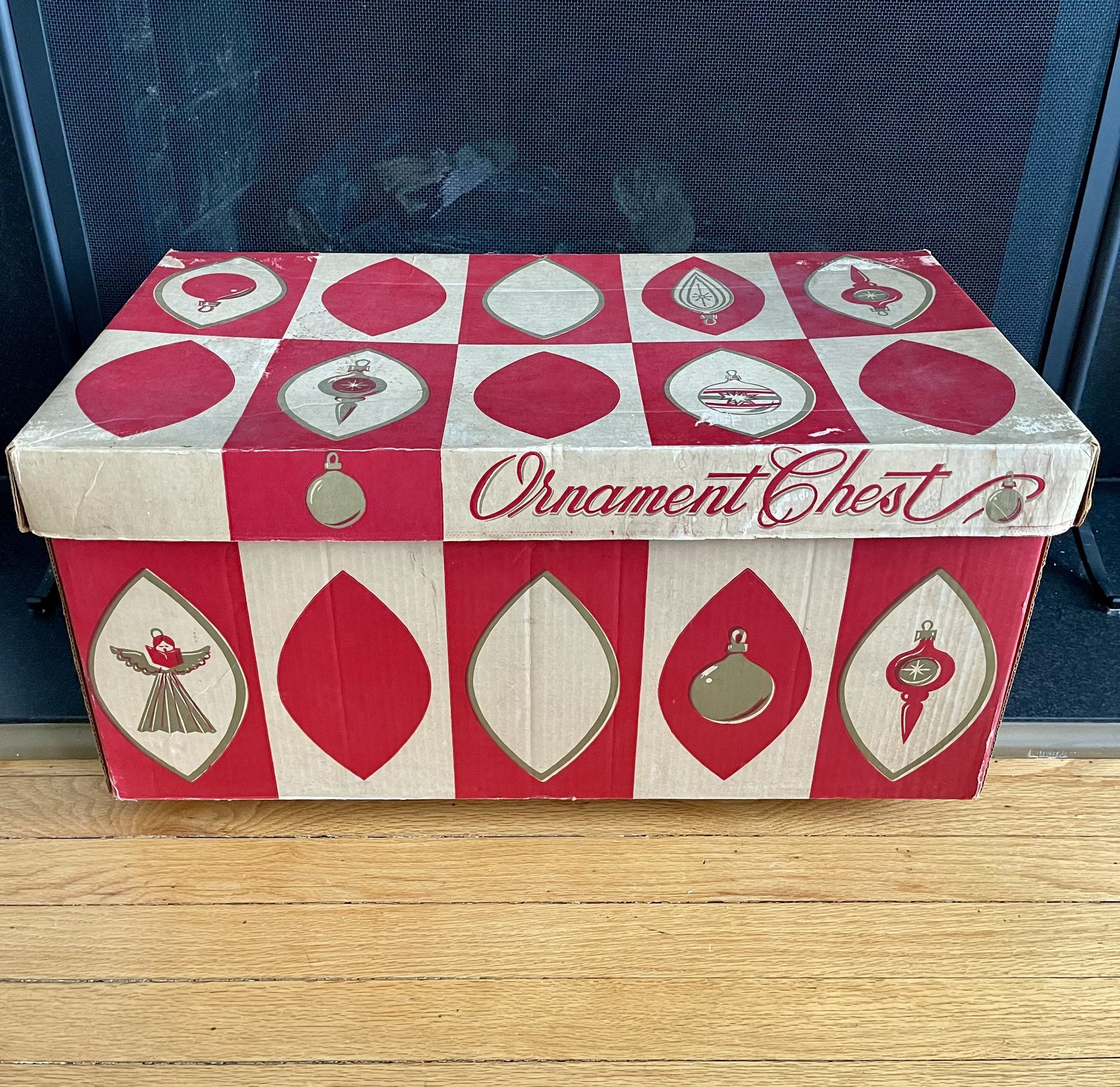 Vintage Glass Christmas Ornament Storage Box