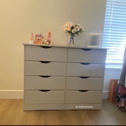 White 8 Drawer Dresser 