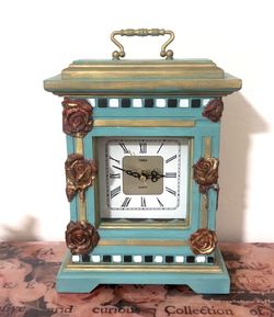 Timex Decorative Mantel Clock with Floral Embellishments ⏱️Please Read Description