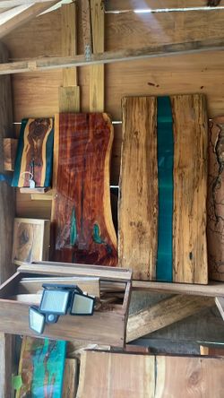 Live edge resin tables