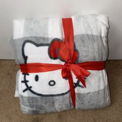 Hello Kitty Blanket Grey/Plaid