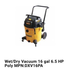 Dewalt Stealthsonic Wet Dry Vac. 16gal