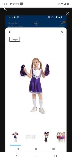 Girls Cheerleader Costume with Pom Poms