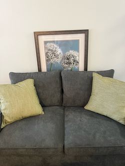 Living Spaces Reid Grey Loveseat — Still Looks New