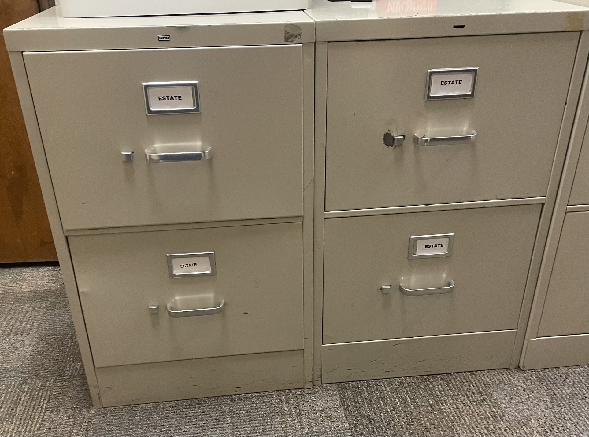 Two 2-Drawer File Cabinets