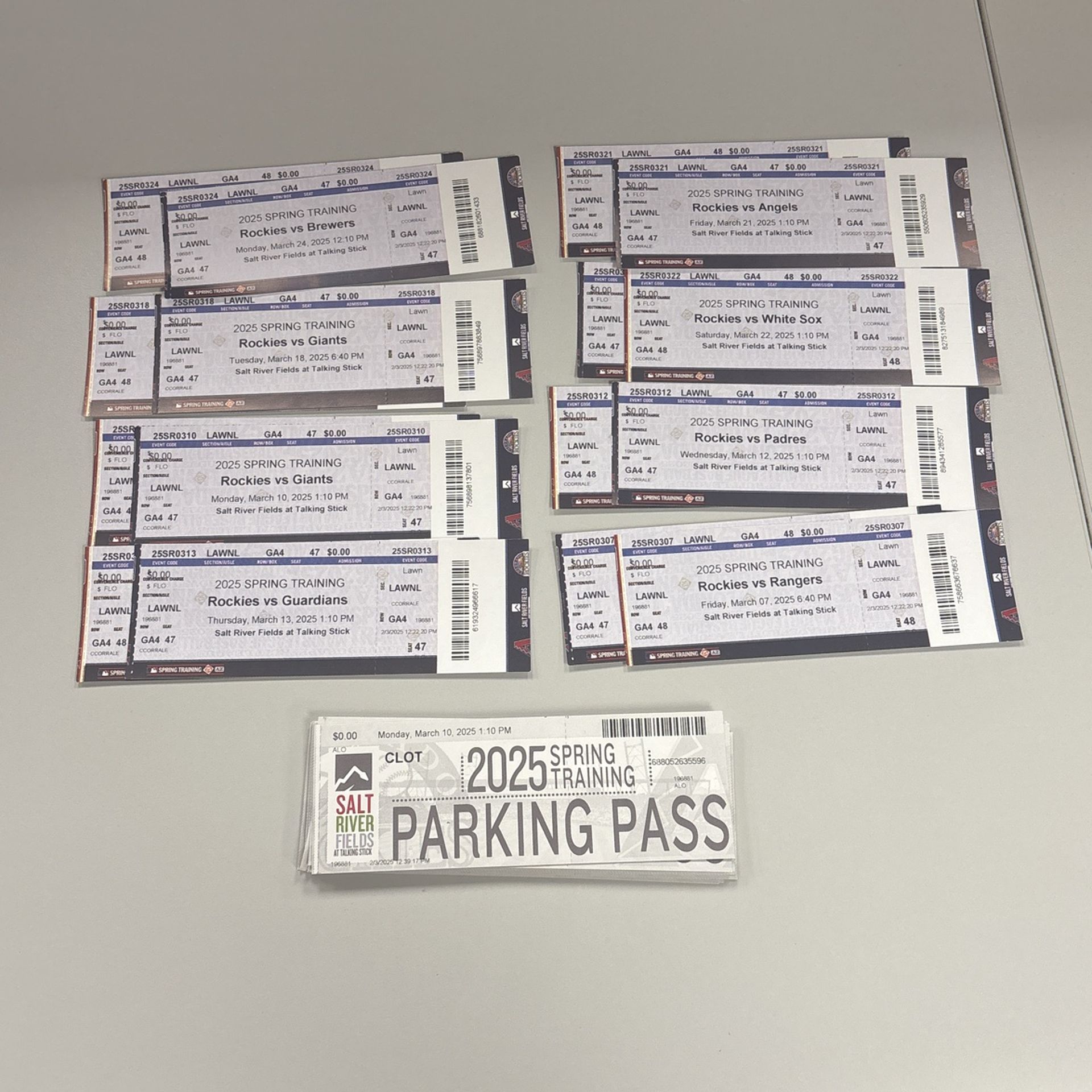 2025 Rockies Spring Training Tickets And Parking Passes