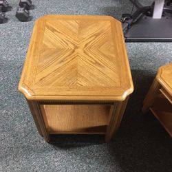 2 Oak Side Tables