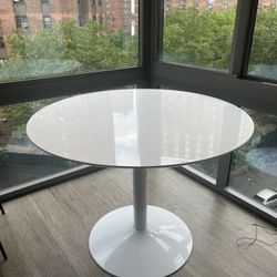 Circular White Dining Table