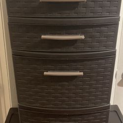 Sterilite Plastic 4-Drawer Weave Tower in espresso brown