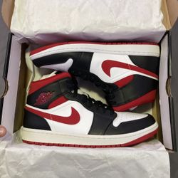 Jordan 1 Mid Gym Red Black White Brand New Size 10.5 Moving Selling A Lot Of My Shoes $120 Pick Up Only