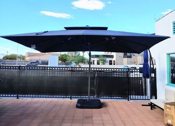 New. 10 ft. x 13 ft. Purple Leaf Patio Umbrella Aluminum Large Cantilever Umbrella (base included)