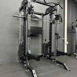 PRO SERIES Ultimate Half Rack Functional Trainer w/Smith Machine Bar | 400lb Stack | Gym Equipment | Fitness | Commercial | Squat Rack 