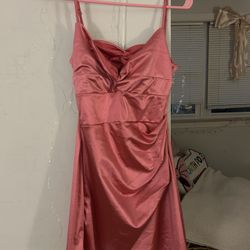 pink open back dress 