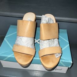 X Appeal Tan Wedges