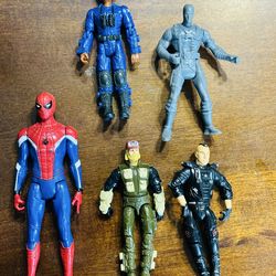 Action Figure Mixed Lot Colleciton Gi Joe Brian Deegan Spider man Vintage