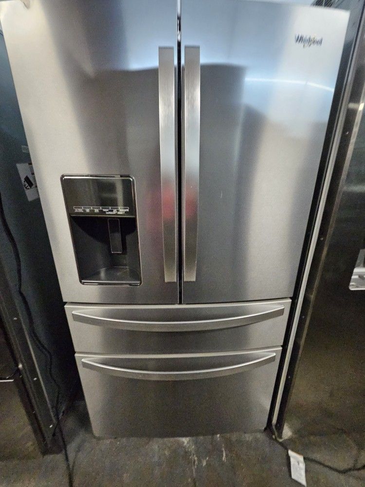 WHIRLPOOL 4 DOOR STAINLESS STEEL REFRIGERATOR
