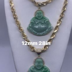 14K 12mm Diamond Cut Rope Chain 26in &28in full size pendants sell separately. brand new re-stock.