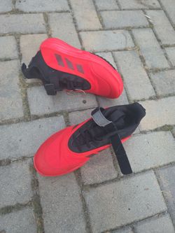 Adidas Red and Black Weightlifting Shoes