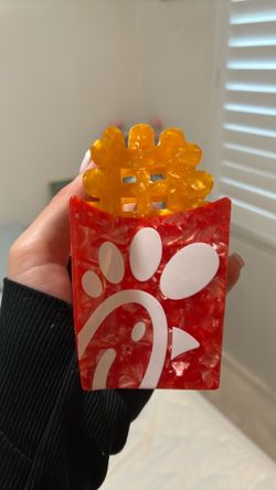 Chickfila themed hair clip