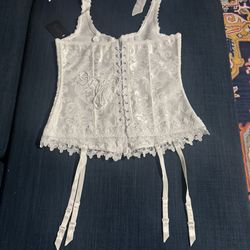 Brand New With Tag Hollywood Dream Halter Corset Size 36 White