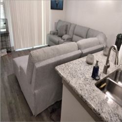 Reclining Sectional Couch With Phone Chargers