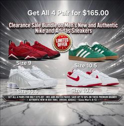 New Authentic Sneaker Bundle 4 pair for $165.00