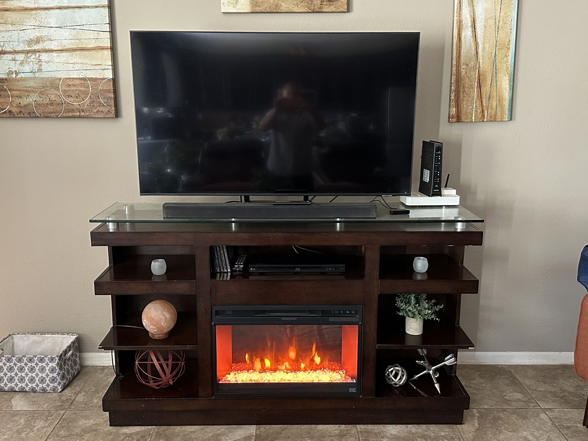 Modern tv/entertainment center with electric fireplace