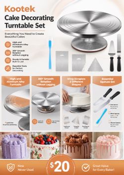 Cake decorating turntable