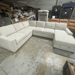 White Sectional Couch 
